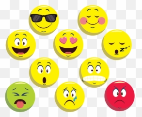 Feeling Faces 2 Round Decals Set Of 12 Ballyhoo - Smiley Emoji,Metal Emoticon