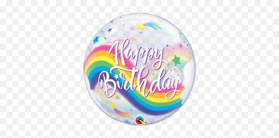 22 Birthday Rainbow Unicorns Qualatex Bubble Balloon U2014 Edu0027s - Balloon Unicorn Happy Birthday Emoji,21st Birthday Emoji