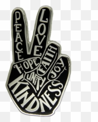 Download Peace Hand Pin - Sign With Words PNG Image Language Emoji