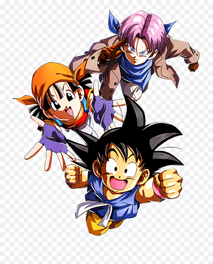 Gt Render Ball Z Dokkan Battle - Goku Pan And Trunks Png Emoji,Goku Emoji