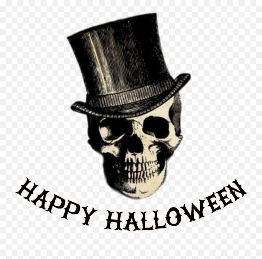 Happyhalloween Skull Tophat Sticker By Rachel2274 - Adler My Appetite For Destruction Emoji,Tophat Emoji