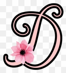 Letter D Alphabet Sticker - Floral Emoji
