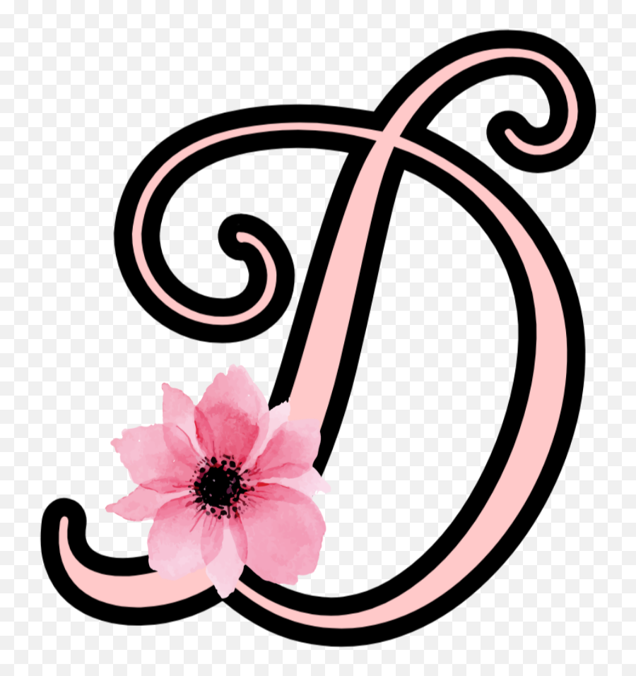 Letter D Alphabet Sticker - Floral Emoji,Letter D Emoji