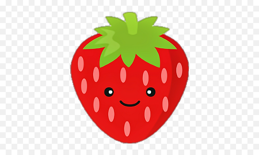 Kawaii Kawaiifood Strawberry Sticker - Cute Fruit Clip Art Emoji,Strawberry Emoticon