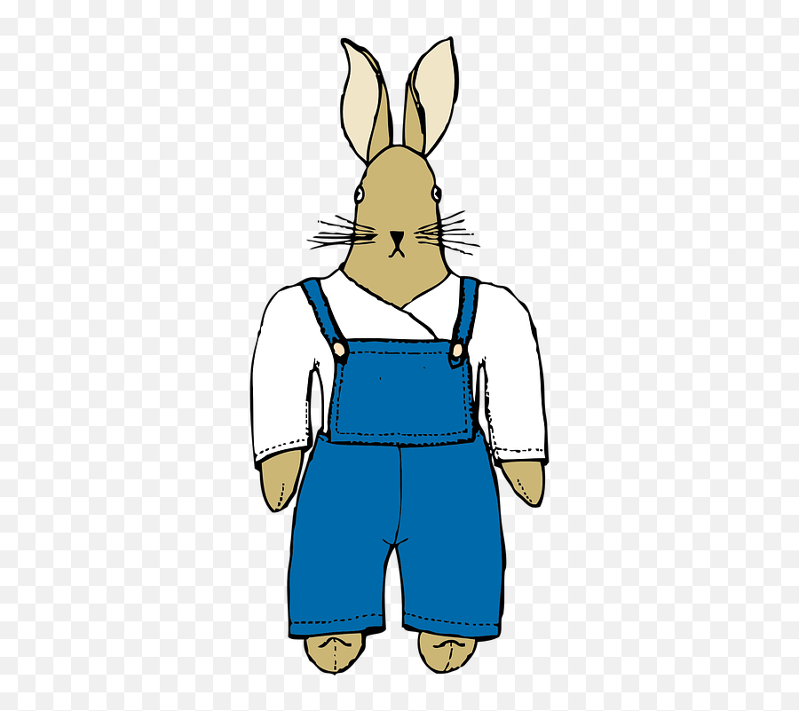 Bunny Farmer Rabbit - Rabbit In Overalls Cartoon Emoji,Bunny Ears Emoji