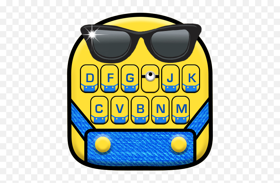 Cartoon Yellow Me Keyboard Theme - Iphone Keyboard Emoji,Sunglasses Emoji Copy And Paste