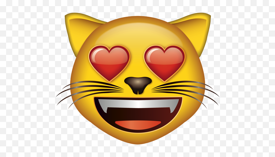 Smiling Cat Face With Heart - Cat Emoji With Glasses,Cat Heart Eye Emoji
