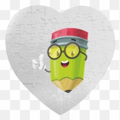 Heart Shaped Photo Puzzle - Pencil Emoji,Emoticon Puzzles
