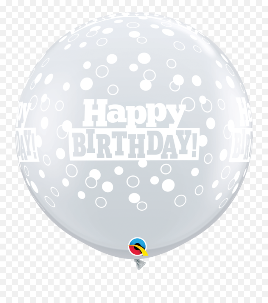 36 Q Clear With White Happy Birthday Confetti Print 2 - Balon 70 Emoji,Confetti Emoji