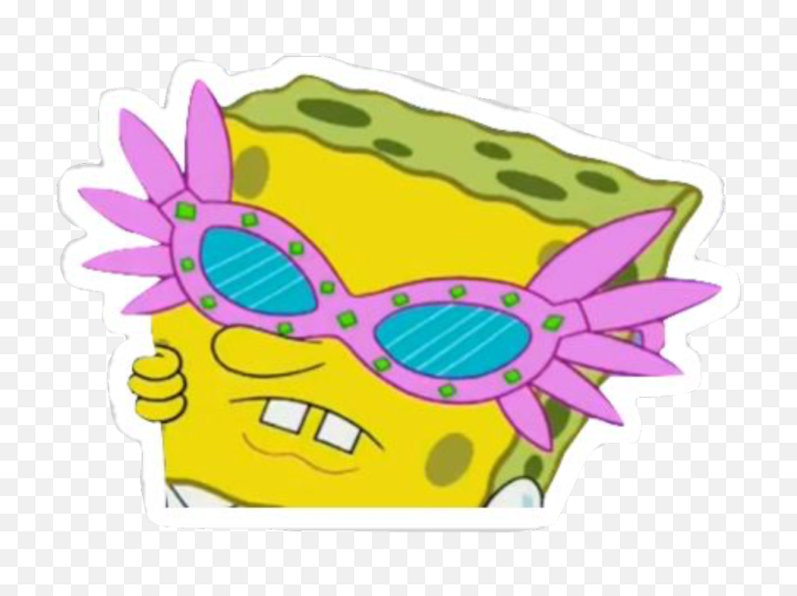 Spongebob Spongebobsquarepants Spongebozz Sponge Sea - Spongebob Pink Glasses Sticker Emoji,Sponge Emoji