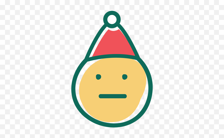 Straight Mouth Santa Claus Hat Face Emoticon 19 - Muñecos Con Boca Recta Emoji,Christmas Lights Emoji