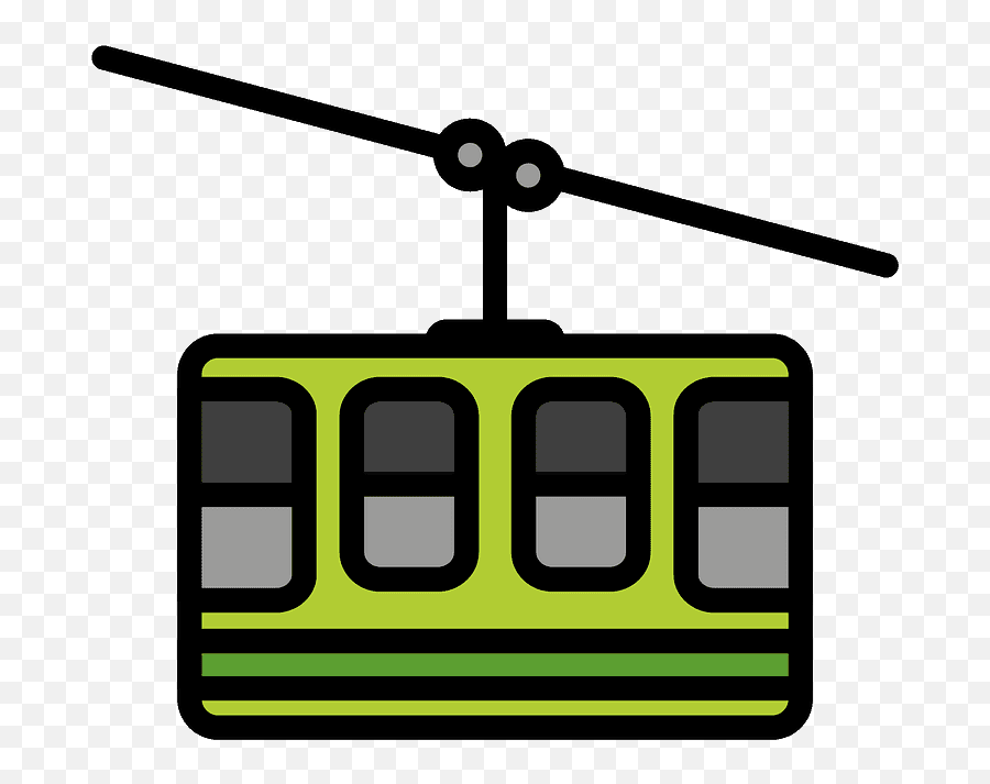 Mountain Cableway Emoji Clipart - Imágenes De Un Teleférico Animado,Helicopter Emoji