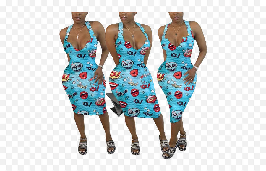 Plus Size - Sleeveless Emoji,Emoji Dress