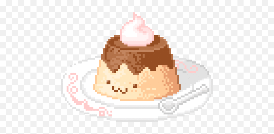 To - Transparent Pixel Food Gif Emoji,Pudding Emoji