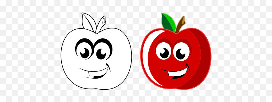 Two Apples - Apple With Face Drawing Emoji,Celebration Emoticon