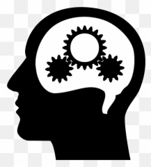 Thinking Brain Machine Vector Clipart Image - Black And White Emoji