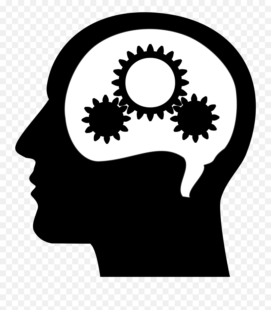 Thinking Brain Machine Vector Clipart Image - Thinking Clipart Black And White Emoji,Thinking Emoji