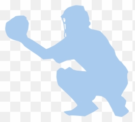 Baseball Catcher Squat Player - Silhouette Png Emoji
