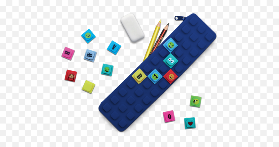 Toys - Waff Kase Pencil Case With Cubes Emoji,Milk Carton Emoji