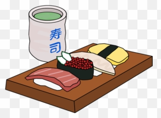 Sushi And Green Tea - Sushi Clipart Emoji,Sushi Roll Emoji