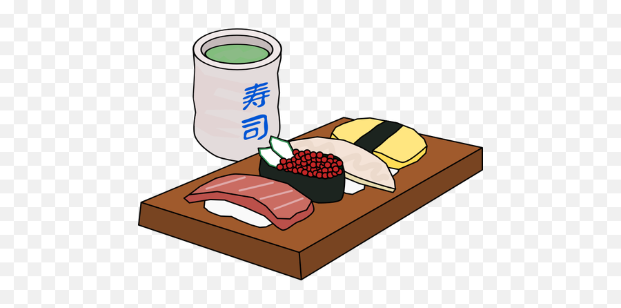 Sushi And Green Tea - Sushi Clipart Emoji,Sushi Roll Emoji