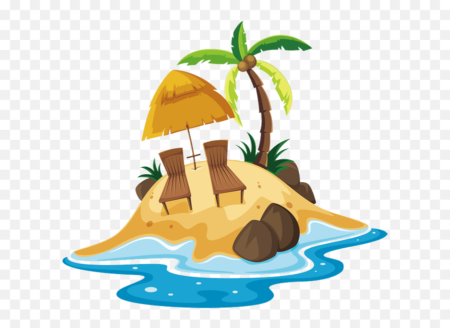 Beach Png - Island With People Cartoon Emoji,Wet Emoji Background