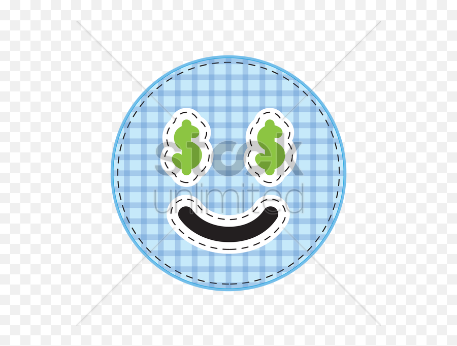 Dollar Sign Eyes Smiley Vector Image - Plate Emoji,Dollar Sign Emoticon