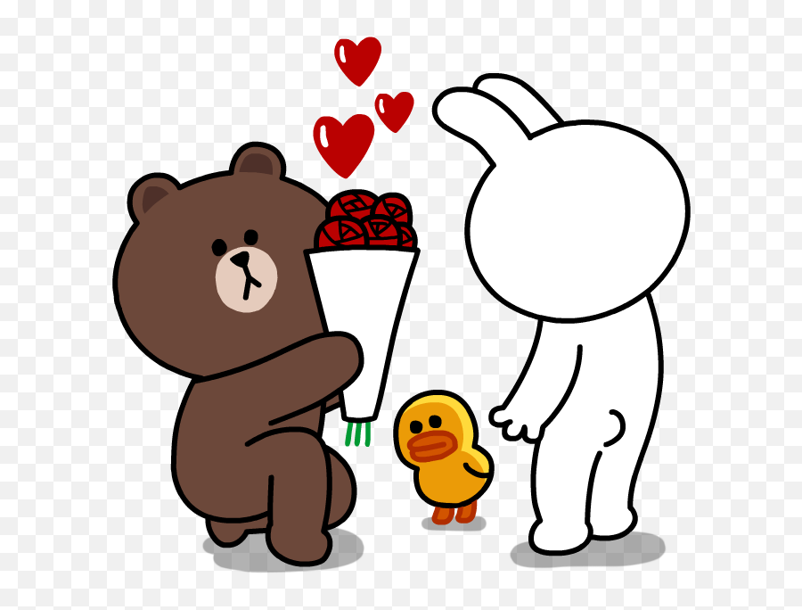 10 Types Of Romance As Told By Emoji Line Sticker Cute - Line Bear,Brown Heart Emoji