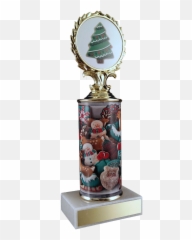 Christmas Cookie Column Trophy On Marble - Emoji