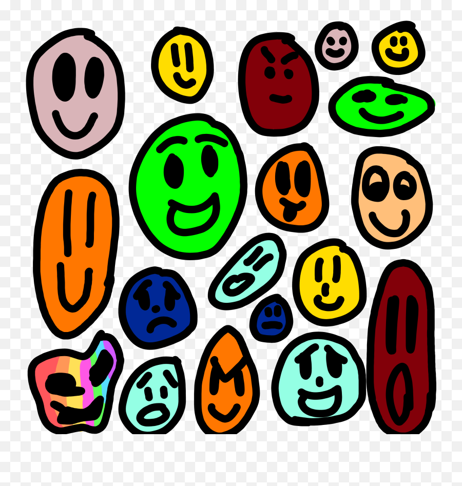 Face Smile Happy Sad Shocked Wow Sticker By Julia - Clip Art Emoji,Anime Emotions Faces