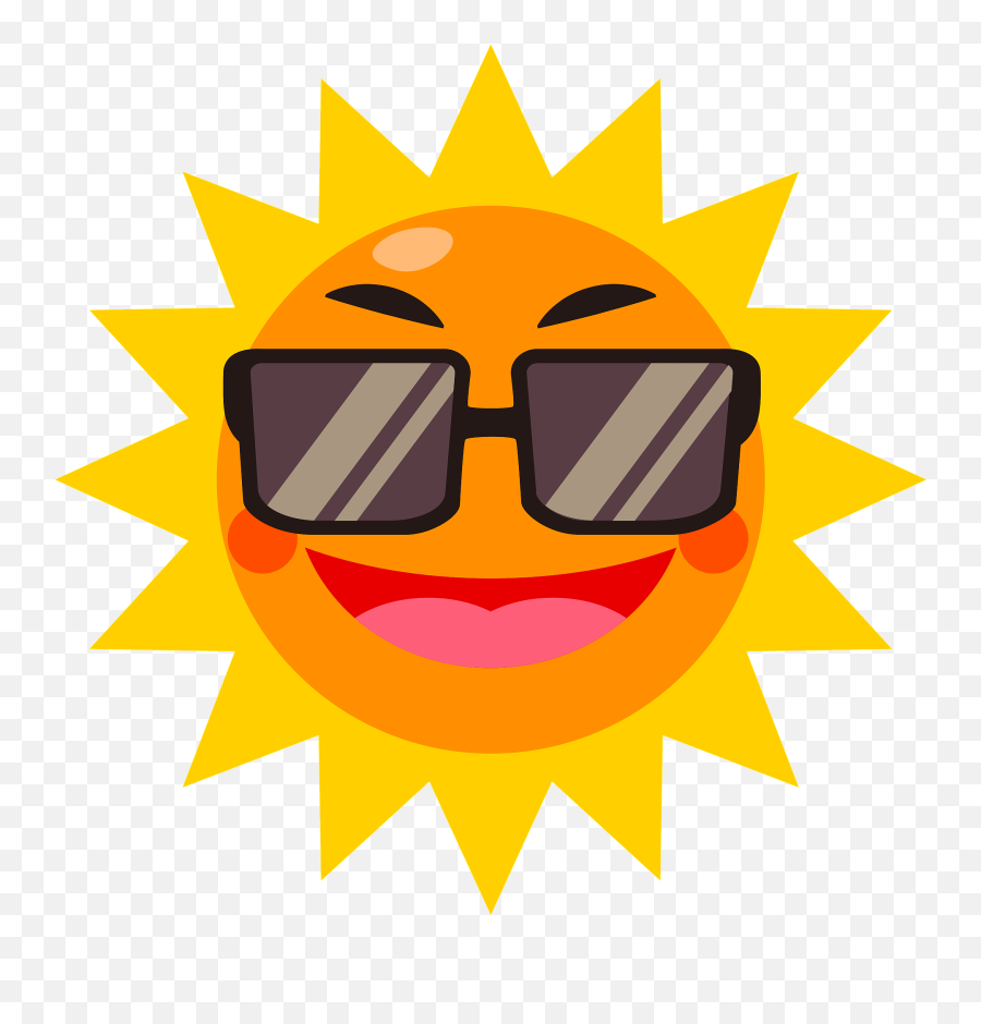 Sun With Sunglasses Clipart Free Download Transparent Png - Illustration Emoji,Sunglasses Emoji Text