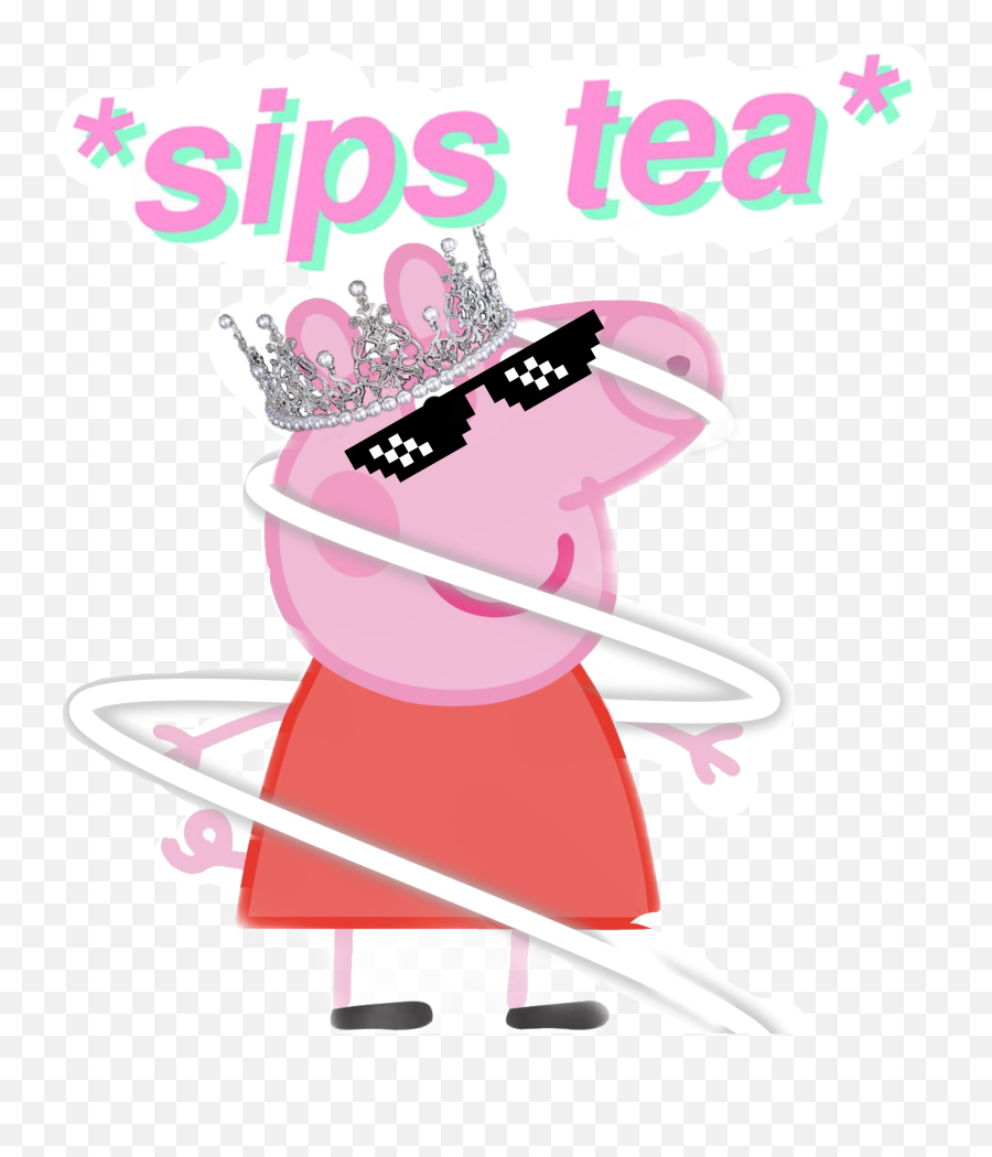 Memequeen Peppapig Yeet Sticker - Sips Tea Emoji,Sip Tea Emoji