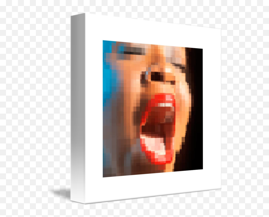 Black Singer Pixelated By Morgan Howarth - Picture Frame Emoji,Singing Emoticon