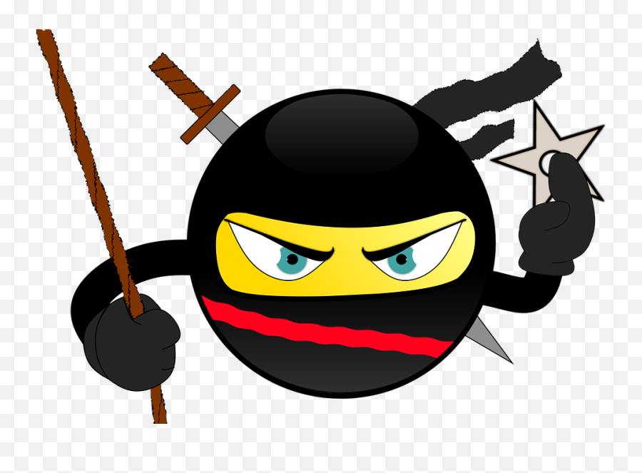 Ninja Smiley Japan - Ninja Smiley Emoji,Sword Emoji