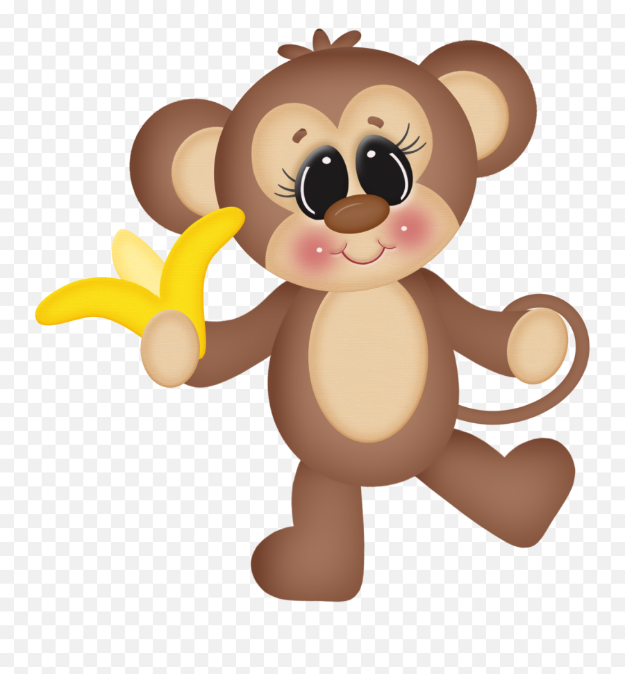 Monkey Nursery - Macaco Comendo Banana Desenho Emoji,Ruler Clock Monkey Emoji