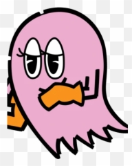 Pinky - Pac Man Pinky Ghost Emoji,Japanese Emoticons Flower In Hair
