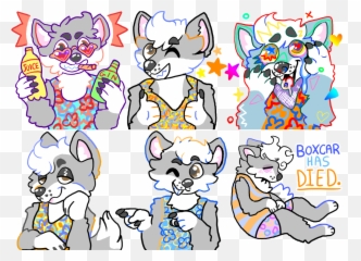 Foxar Wolfen Telegram Sticker Set Weasyl - Cartoon Emoji,Fox Emoticons