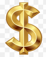 Clip Art Free Stock Dollar Sign Clipart - Gold Transparent Background Emoji