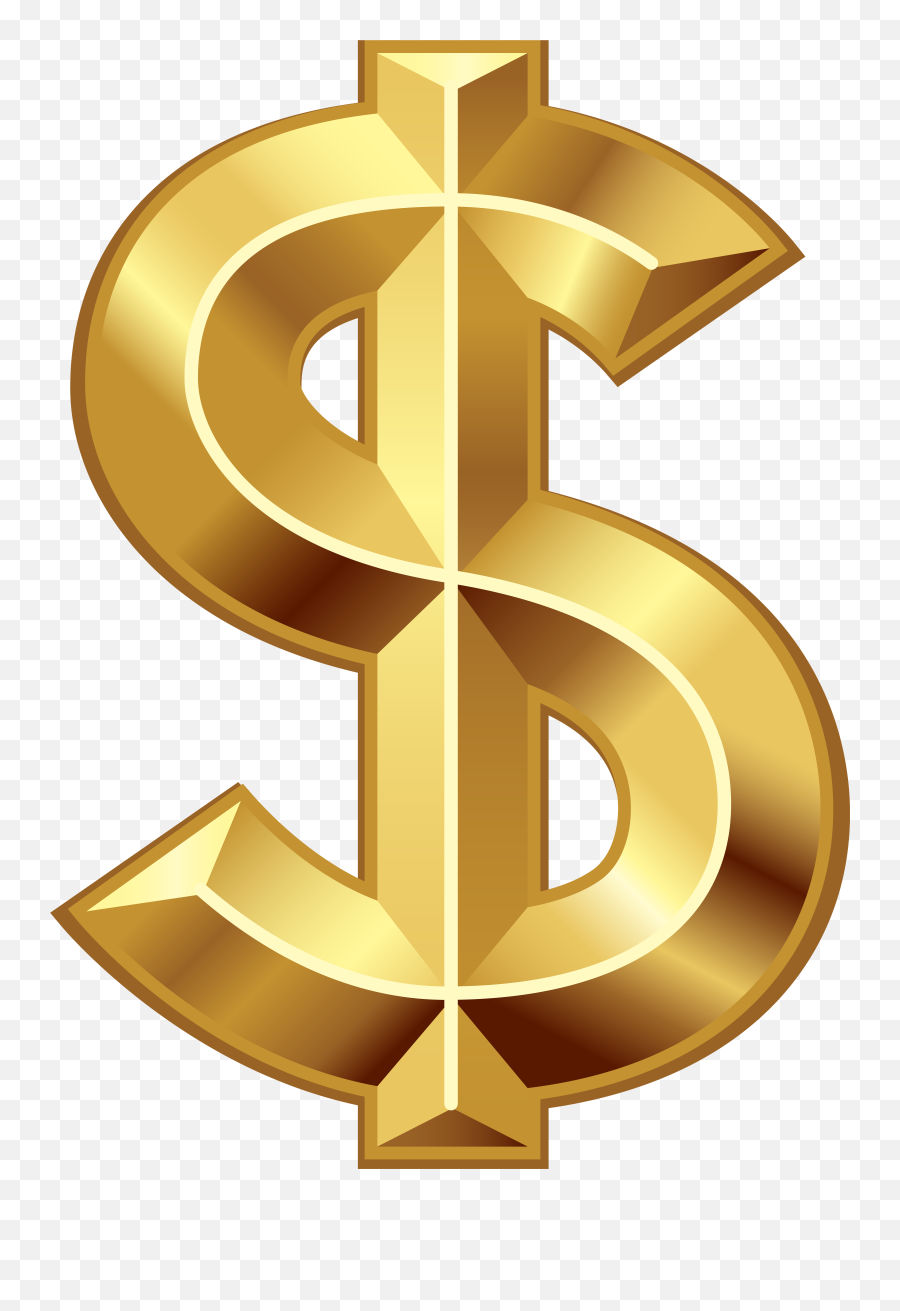 Clip Art Free Stock Dollar Sign Clipart - Gold Dollar Sign Transparent Background Emoji,Dollar Sign Emoticon