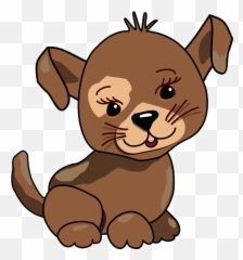 Dog Puppy Doggie - Brown Cartoon With Big Ears Emoji