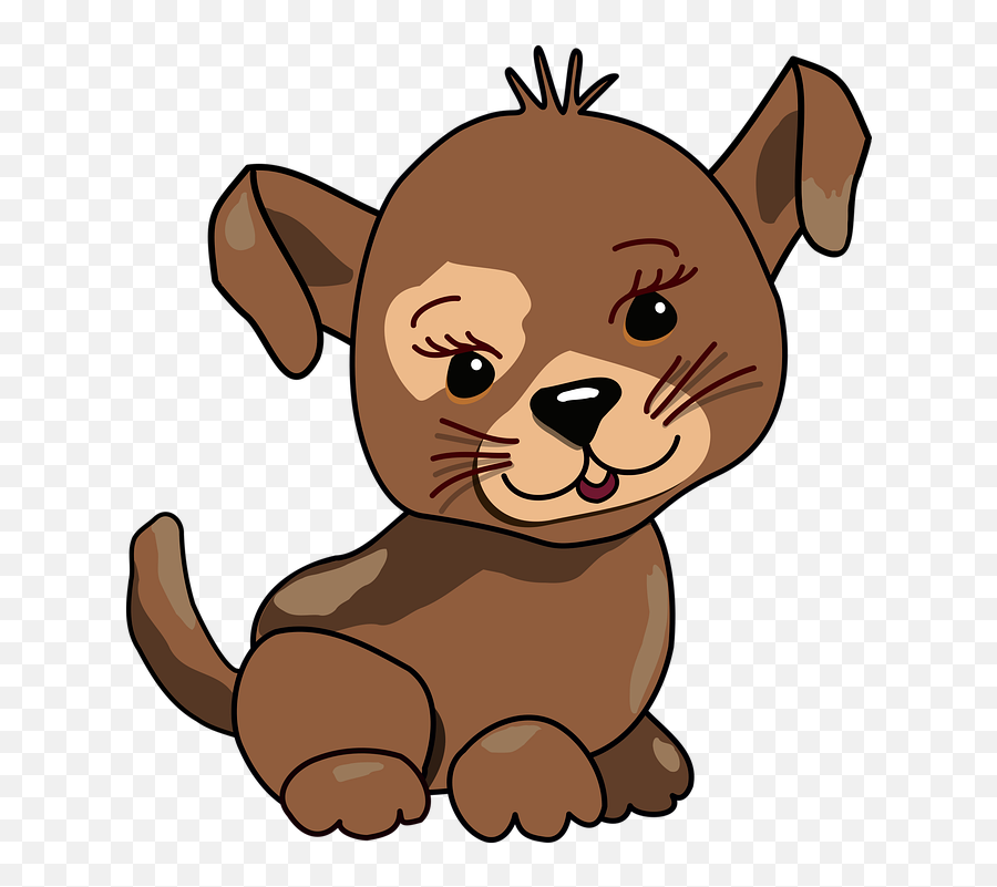 Dog Puppy Doggie - Brown Cartoon Dog With Big Ears Emoji,Dog Walking Emoji
