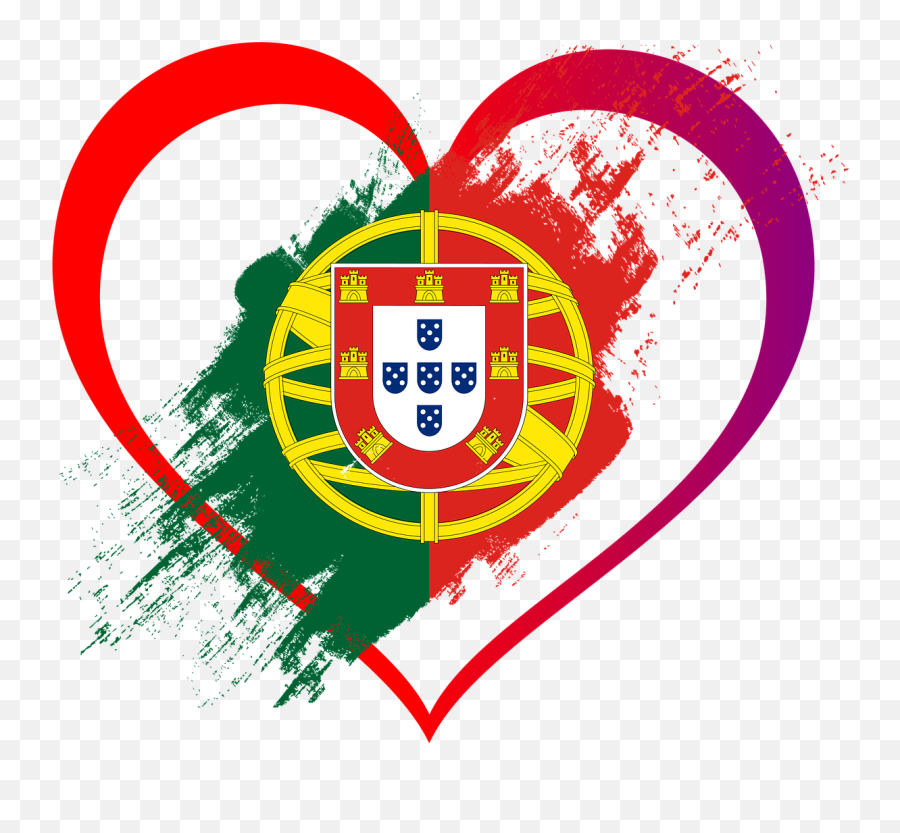 Flag Heart Love Portugal Nation - Portugal Flag Heart Emoji,Portugal Flag Emoji