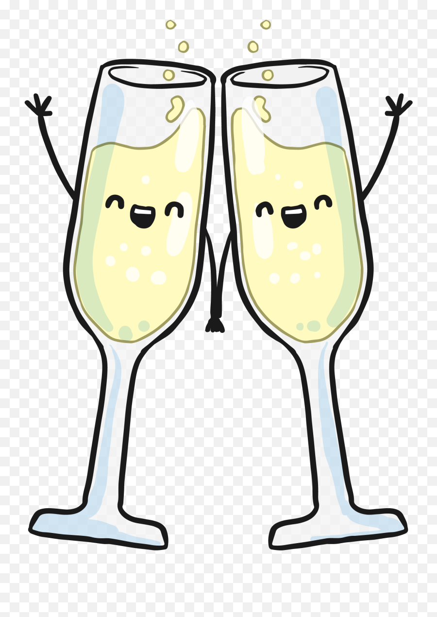 Hand Glass Wine In Champagne Glasses - Cartoon Champagne Glasses Emoji,Wine Glass Emoticon For Facebook