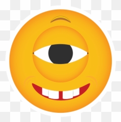 Phone Emoji Stickers Cyclops Grinning - Circle