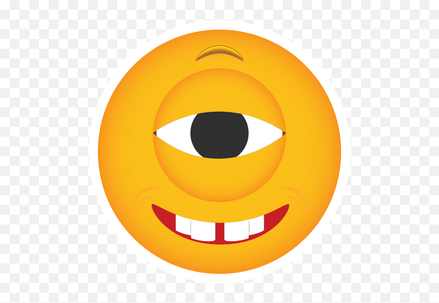 Phone Emoji Stickers Cyclops Grinning - Circle,Window Emoji