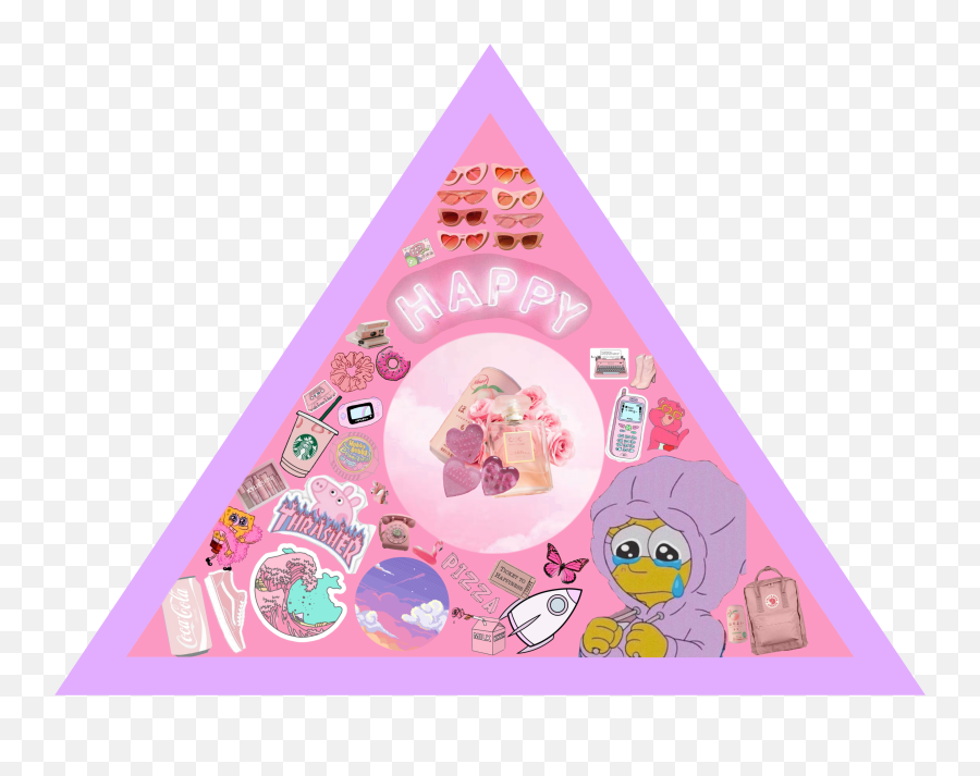 Pink Interesting Art Summer Photography - Triangle Emoji,Pizza Tent Emoji