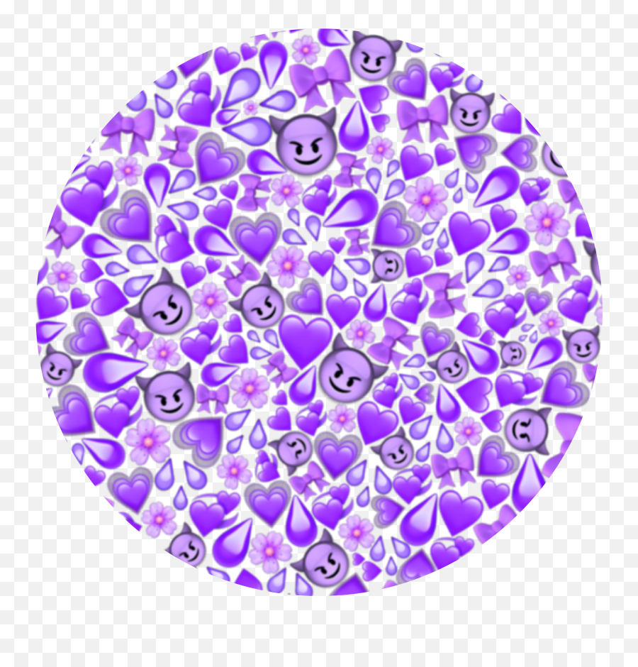 Emoji Purple Devil Water Heart Flower,Purple Circle Emoji