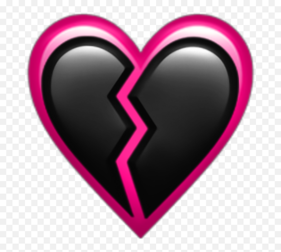 Black Pink Emoji Broken Heart Sticker By Josephine - Girly,Broken Heart Emoji Png