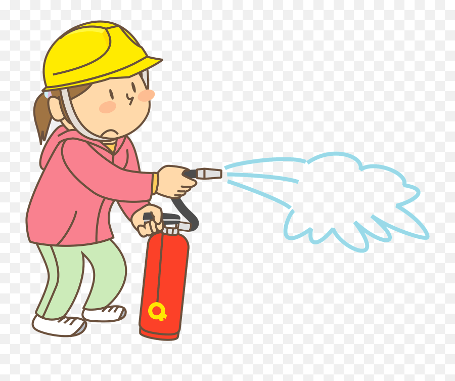 Woman Using A Fire Extinguisher Clipart Free Download - Using A Fire Extinguisher Clip Art Emoji,Hair On Fire Emoji