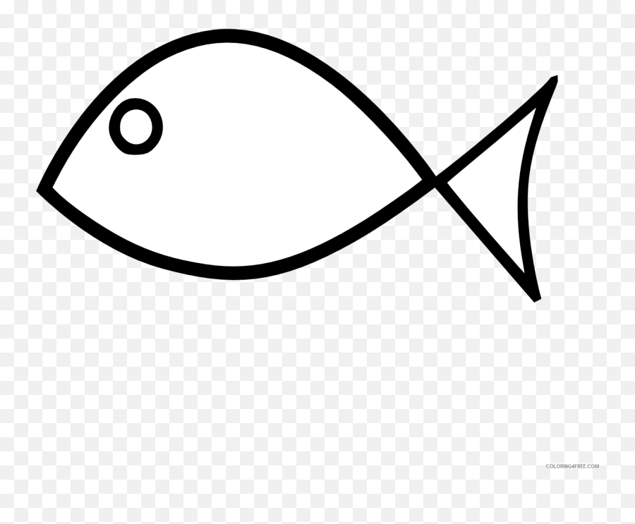 Fish Outline Coloring Pages Dead Fish Co Printable - Fish Drawing Clipart Black And White Emoji,Dap Emoji